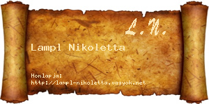 Lampl Nikoletta névjegykártya